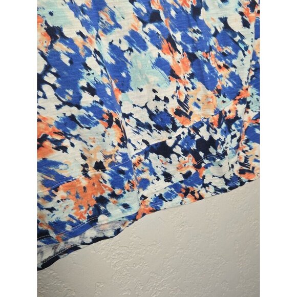 Chico's Watercolor Floral Tee Women's Size XXL Stretchy Soft 3/4 Sleeves - Picture 3 of 6